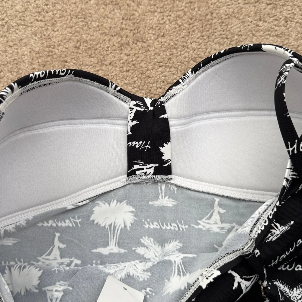 NWT Tommy Bahama Hawaii Palm Tree Print Black White Spa Swim Dress Size Small - Picture 5 of 7